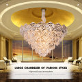 Customized Villas Spiral Crystal Hanging Lights Coloured Glazed Glass Chandeliers